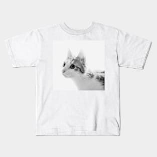 Cat portrait in black and white Kids T-Shirt